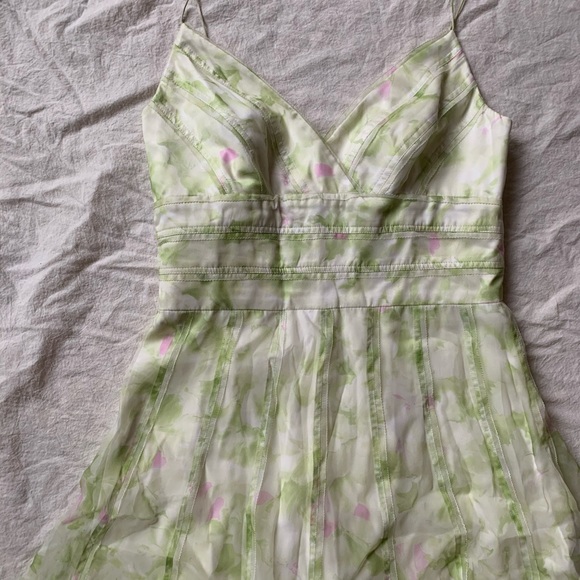 100% Silk Carmen Marc Valvo Spaghetti Strap Dress - Picture 3 of 8